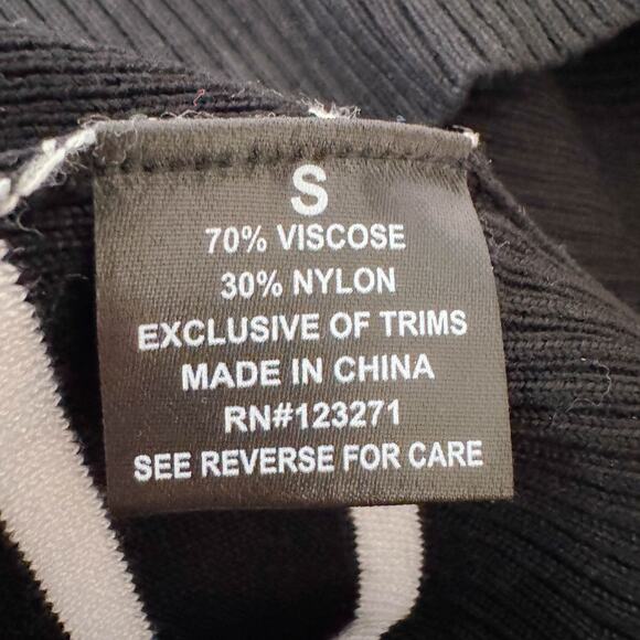 J for Justify Striped Long Sleeve Bodycon Tube Dress Black White Fall Size S NWT - Picture 7 of 9